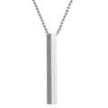 Stainless Steel Vertical Bar Necklace Silver Minimalist