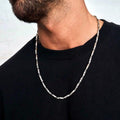 Stainless Steel Chain Locket Necklace for Men Silver