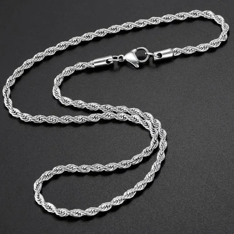 Stainless Steel Chain for Men Silver Magnetic Clasp