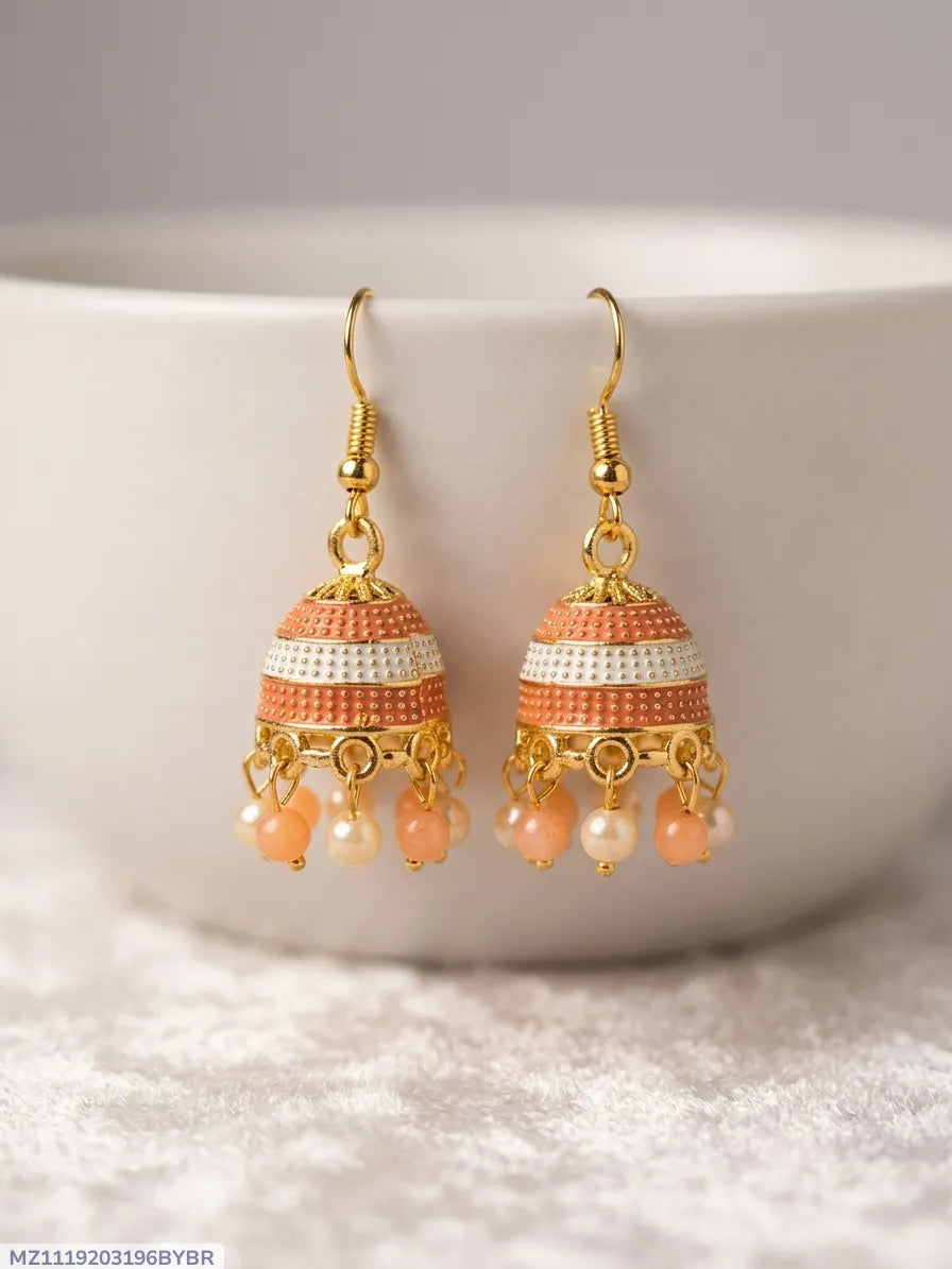 Gold Plated Funky Jhumka Earrings for Women Multicolor