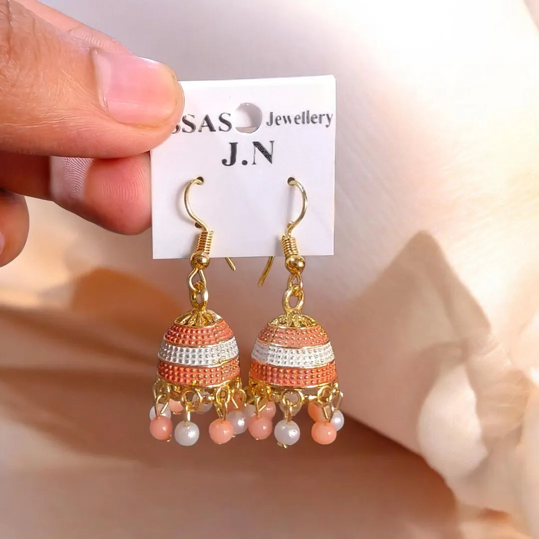 Gold Plated Funky Jhumka Earrings for Women Multicolor
