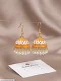 Gold Plated Jhumka Earrings for Women 2 Pcs Multicolor
