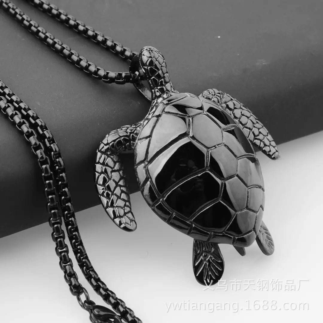 Trendy Turtle Pendant Necklace Stainless Steel Daily Wear