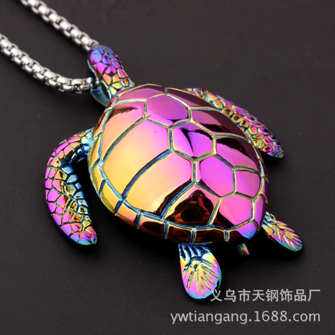 Trendy Turtle Pendant Necklace Stainless Steel Daily Wear