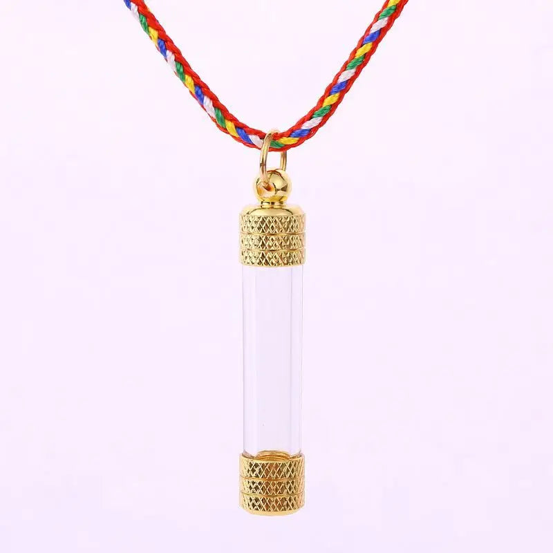 Transparent Gabu Amulet Tube Pendant Nepal Stupa Bottle