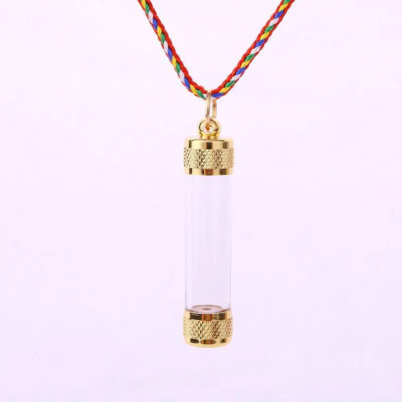 Transparent Gabu Amulet Tube Pendant Nepal Stupa Bottle