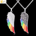 Rainbow Wing Pendant Necklace for Women