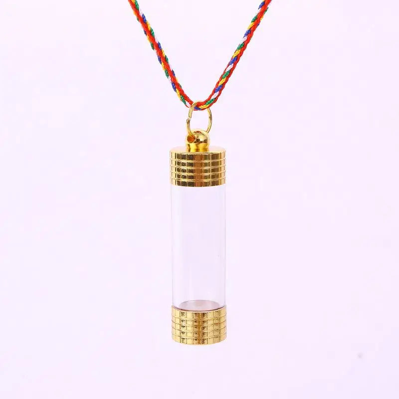Transparent Gabu Amulet Tube Pendant Nepal Stupa Bottle