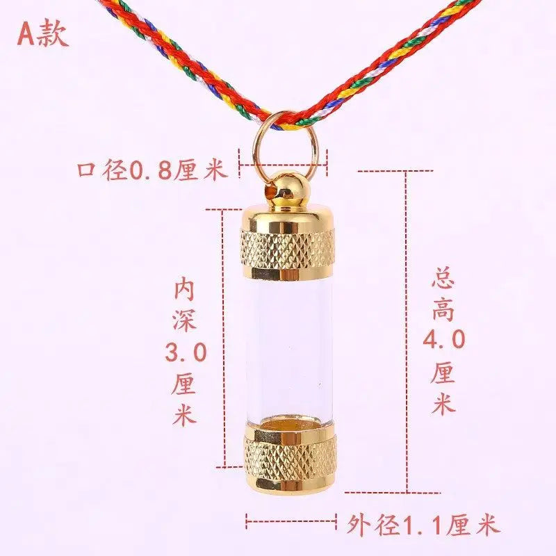 Transparent Gabu Amulet Tube Pendant Nepal Stupa Bottle