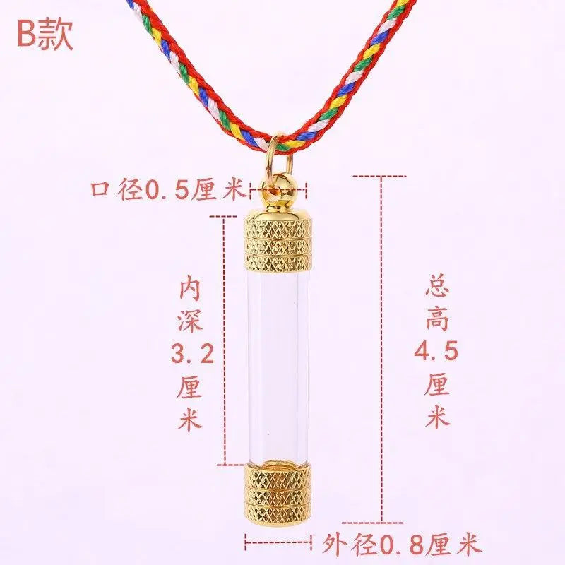 Transparent Gabu Amulet Tube Pendant Nepal Stupa Bottle
