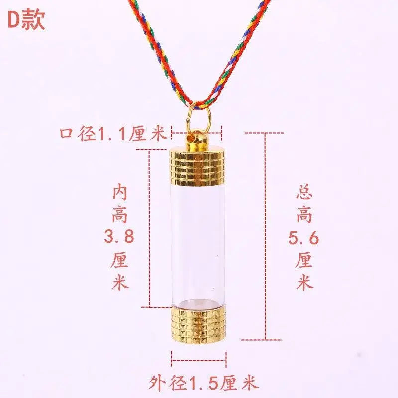 Transparent Gabu Amulet Tube Pendant Nepal Stupa Bottle