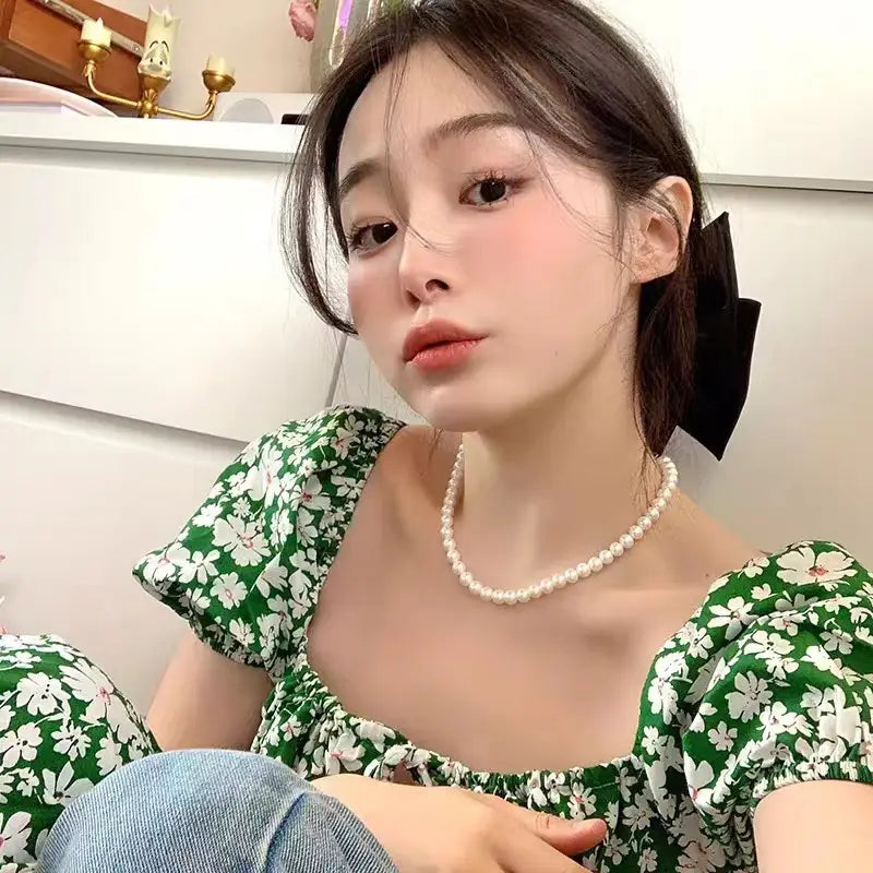 Summer Pearl Necklace Women Luxury Daily Wear Trendy