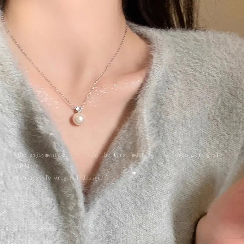 Summer Pearl Necklace Women Luxury Daily Wear Trendy