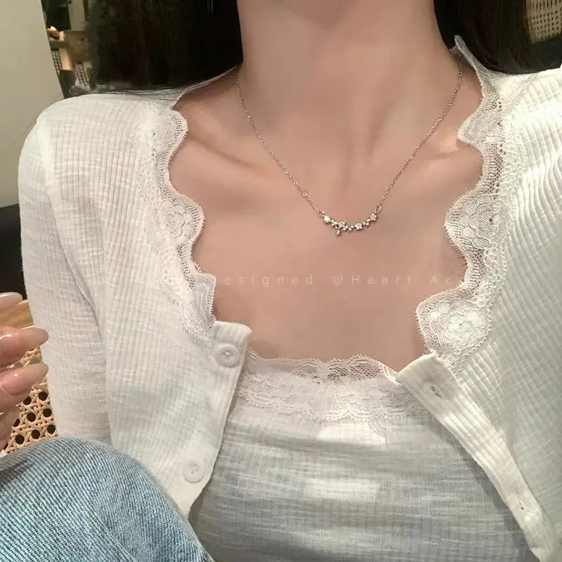 Summer Pearl Necklace Women Luxury Clavicle Chain