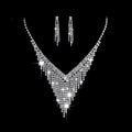 Silver Bridal Necklace & Earrings Set for Weddings