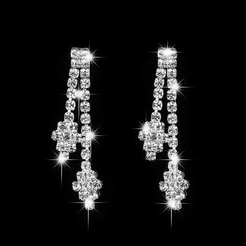 Premium Diamond Bridal Necklace & Earrings Set