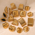 Gold Earrings for Women - Premium Stainless Steel, Lightweight, Wave Design