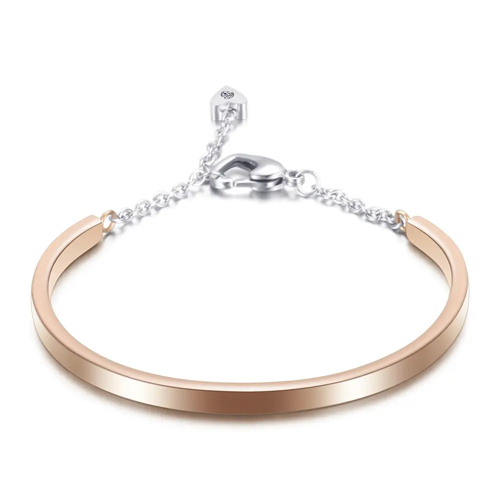 U-Shaped Bracelet Titanium Steel Rose Gold Silver Black