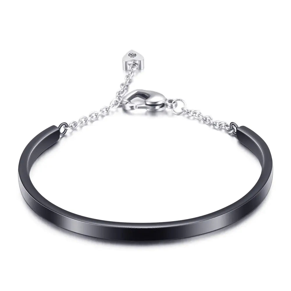 U-Shaped Bracelet Titanium Steel Rose Gold Silver Black