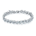 Platinum White Zircon Rice Bracelet for Women