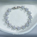Plum Blossom Zircon Bracelet White Gold Plated