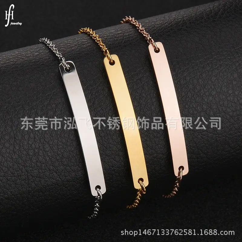 Rose Gold Curved Bracelet for Women with Engraving