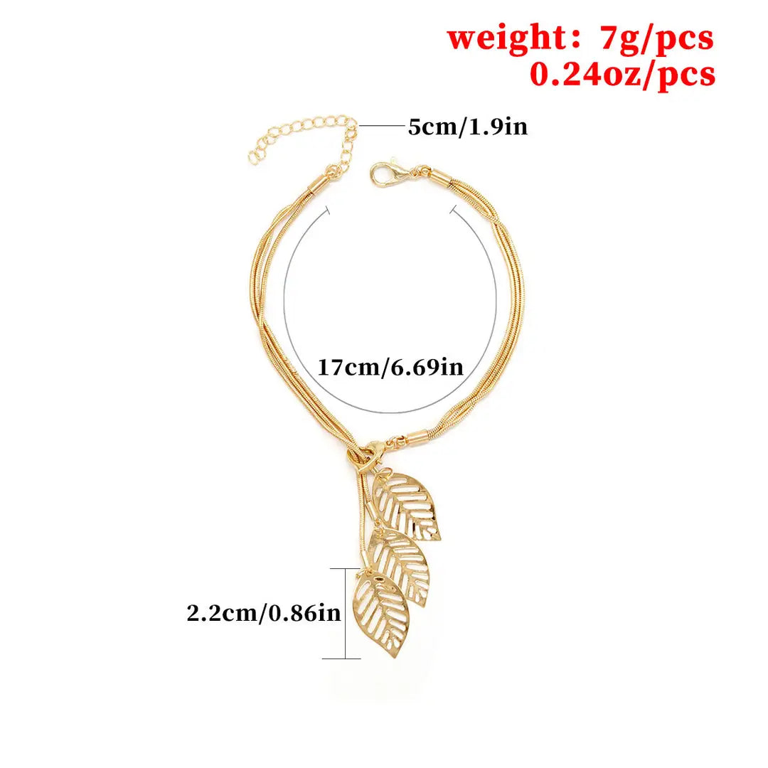 Leaf Design Gold Bracelet for Women