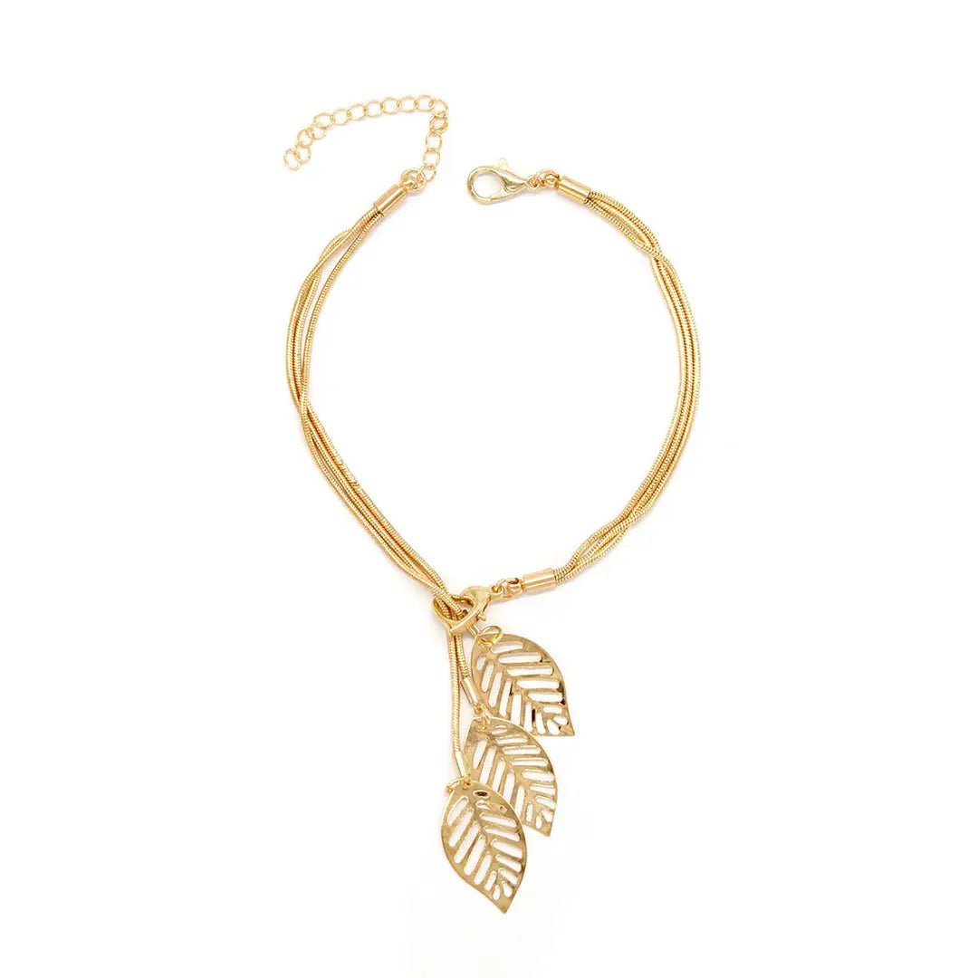 Leaf Design Gold Bracelet for Women