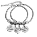 Best Friend Bracelet Set Silver Tones Snake Chain