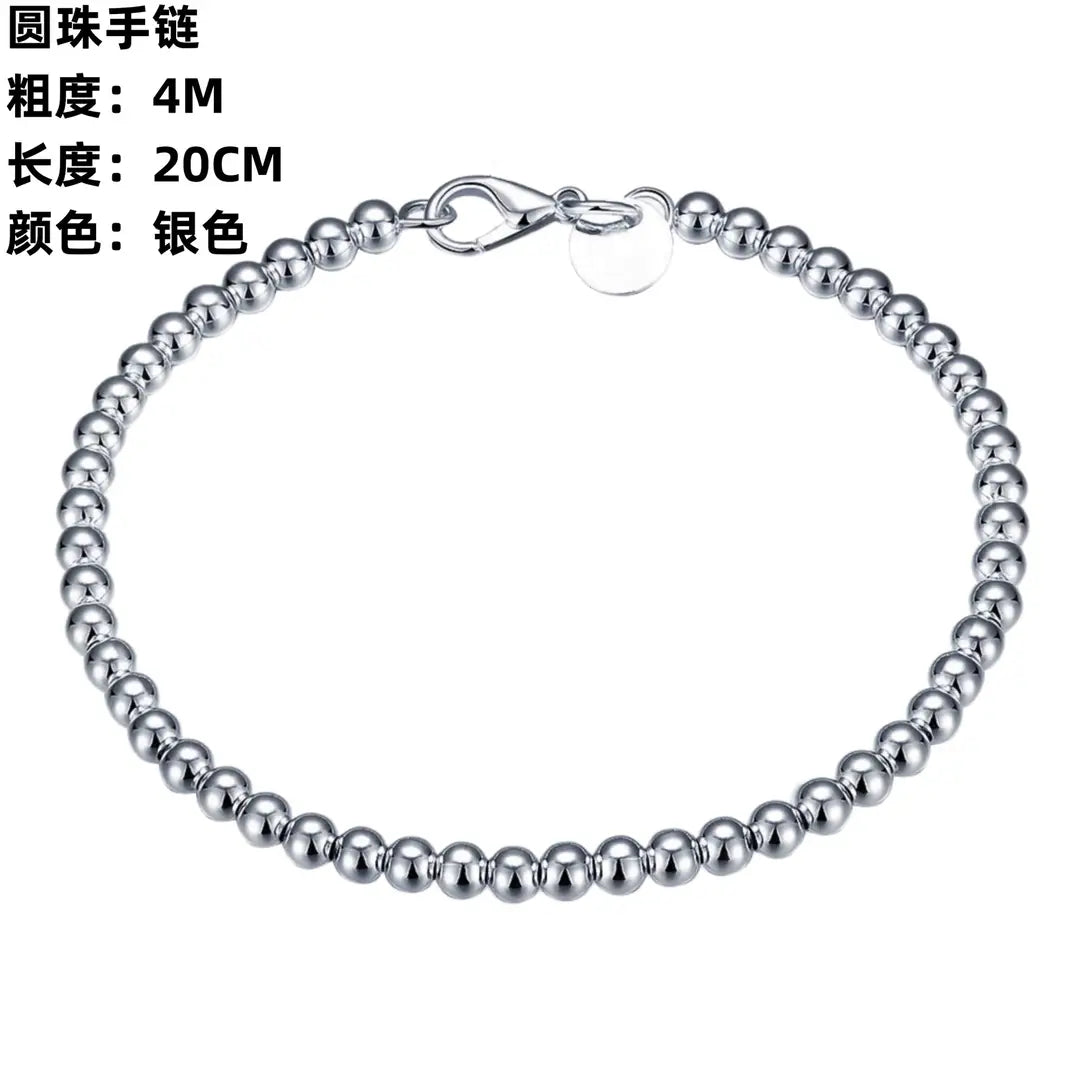 Silver Plated Hollow Bead Bracelet for Women