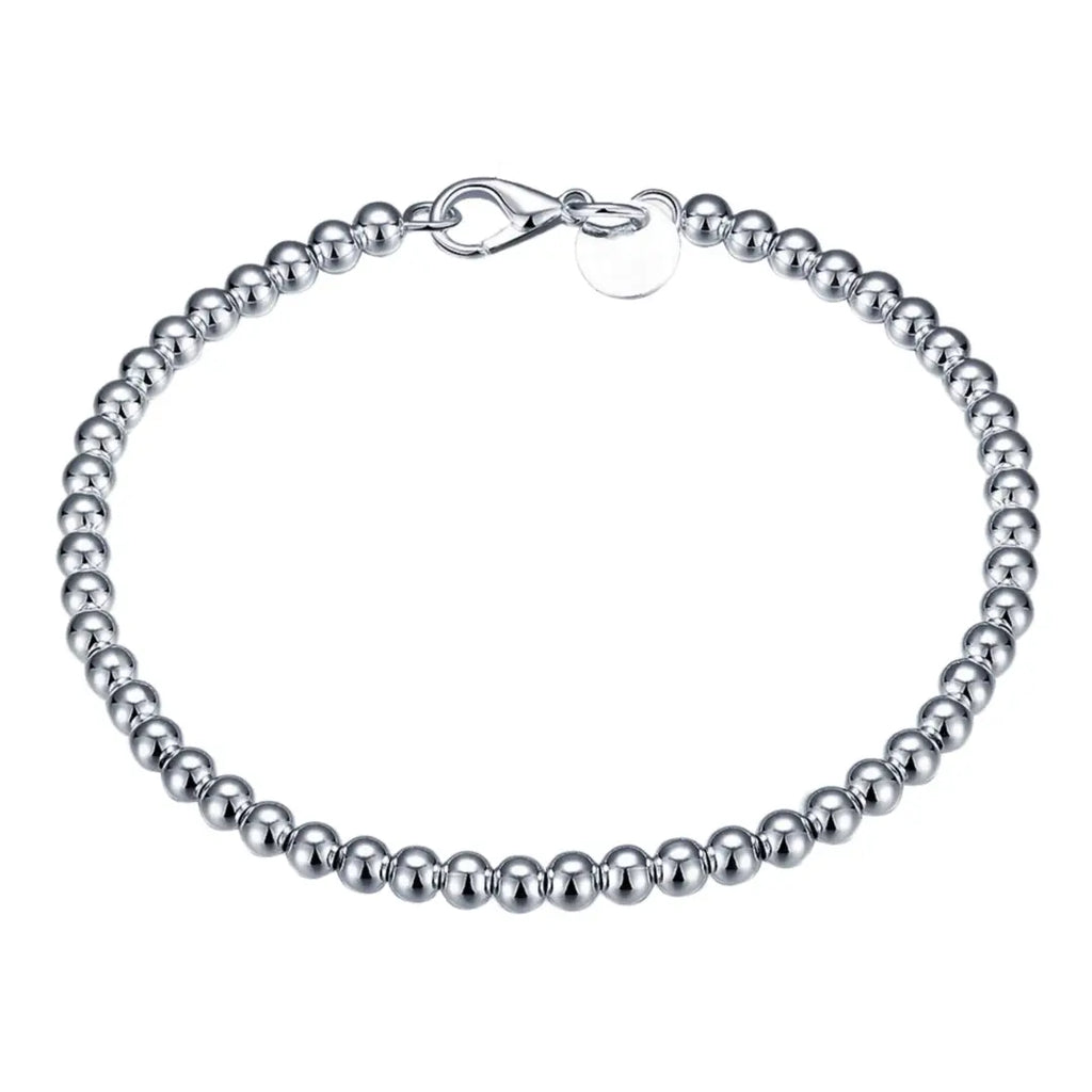Silver Plated Hollow Bead Bracelet for Women