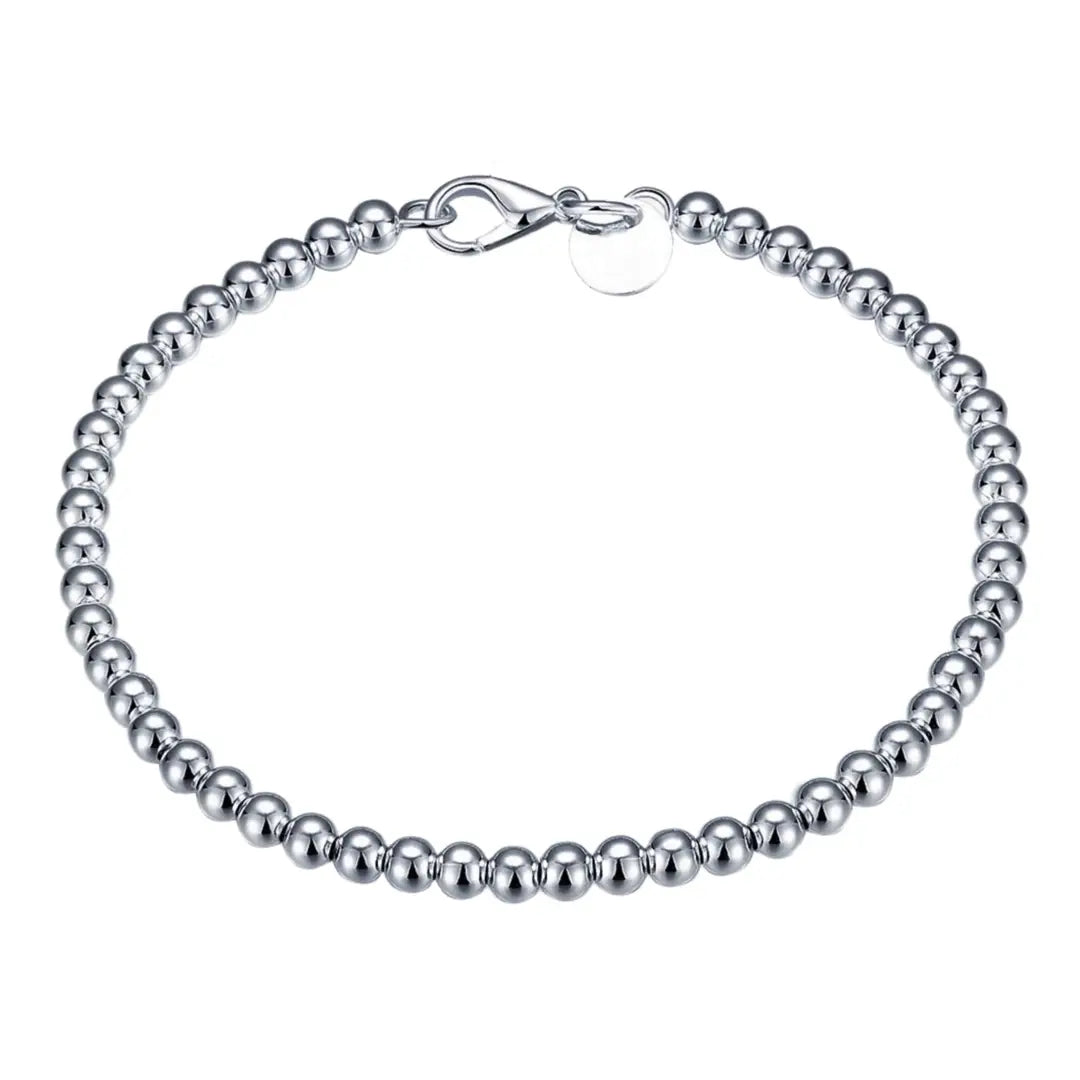 Silver Plated Hollow Bead Bracelet for Women