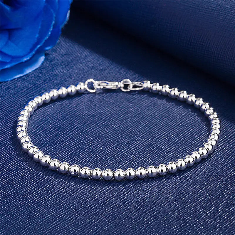 Silver Plated Hollow Bead Bracelet for Women