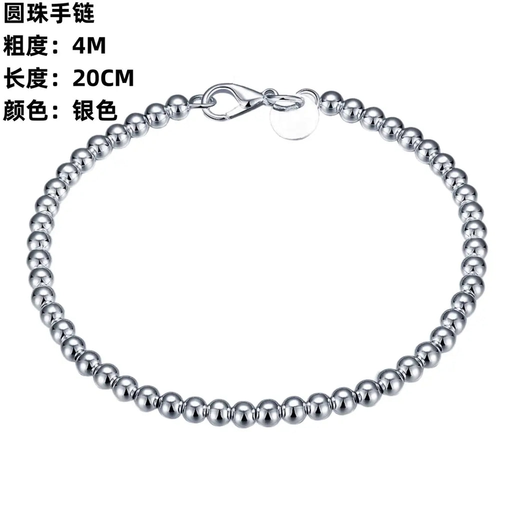 Silver Plated Hollow Bead Bracelet for Women