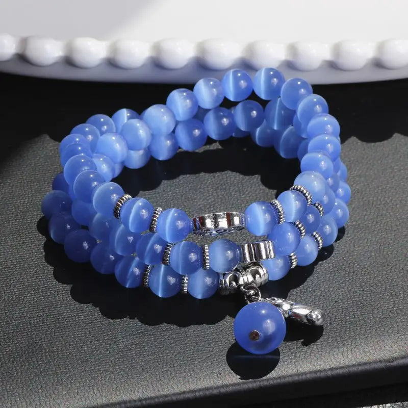 White Opal Cat Eye Bracelet for Women