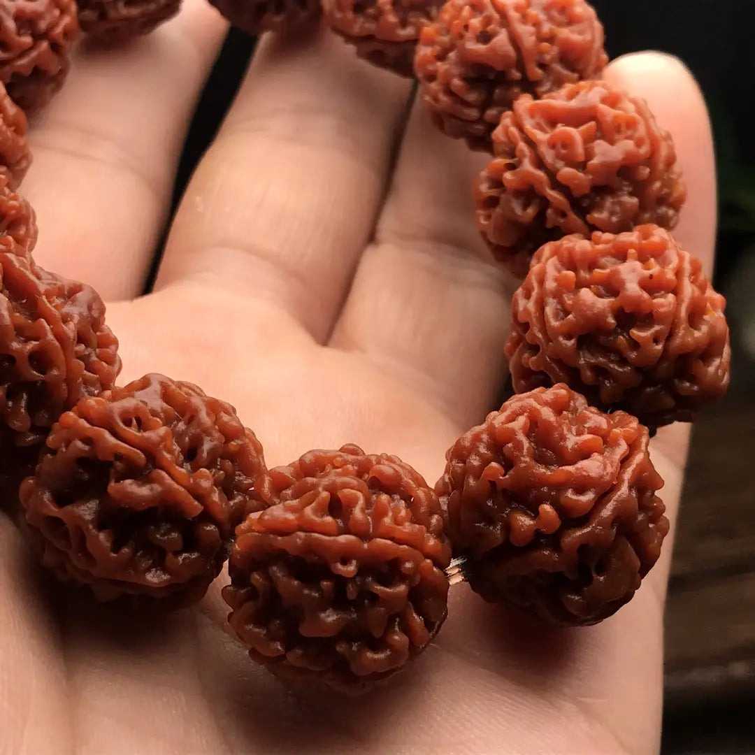 Red Five-Petal Handcrafted Bracelet for Men Women