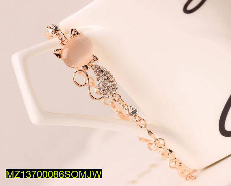 Rose Gold Cat Bracelet Adjustable for Women