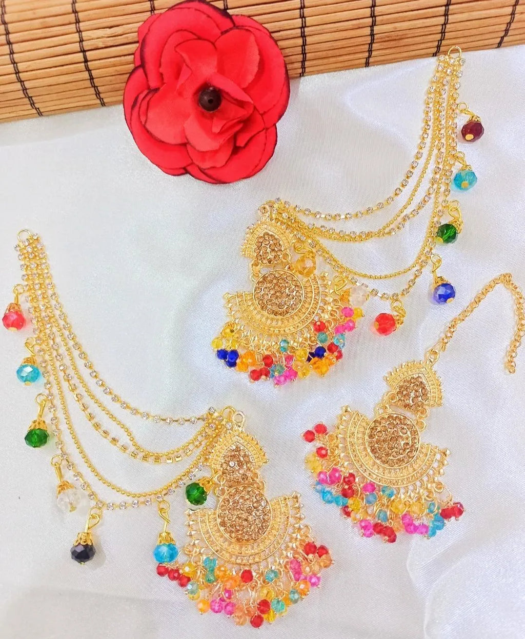 Golden Multicolor Jhumkas for Weddings & Festivals