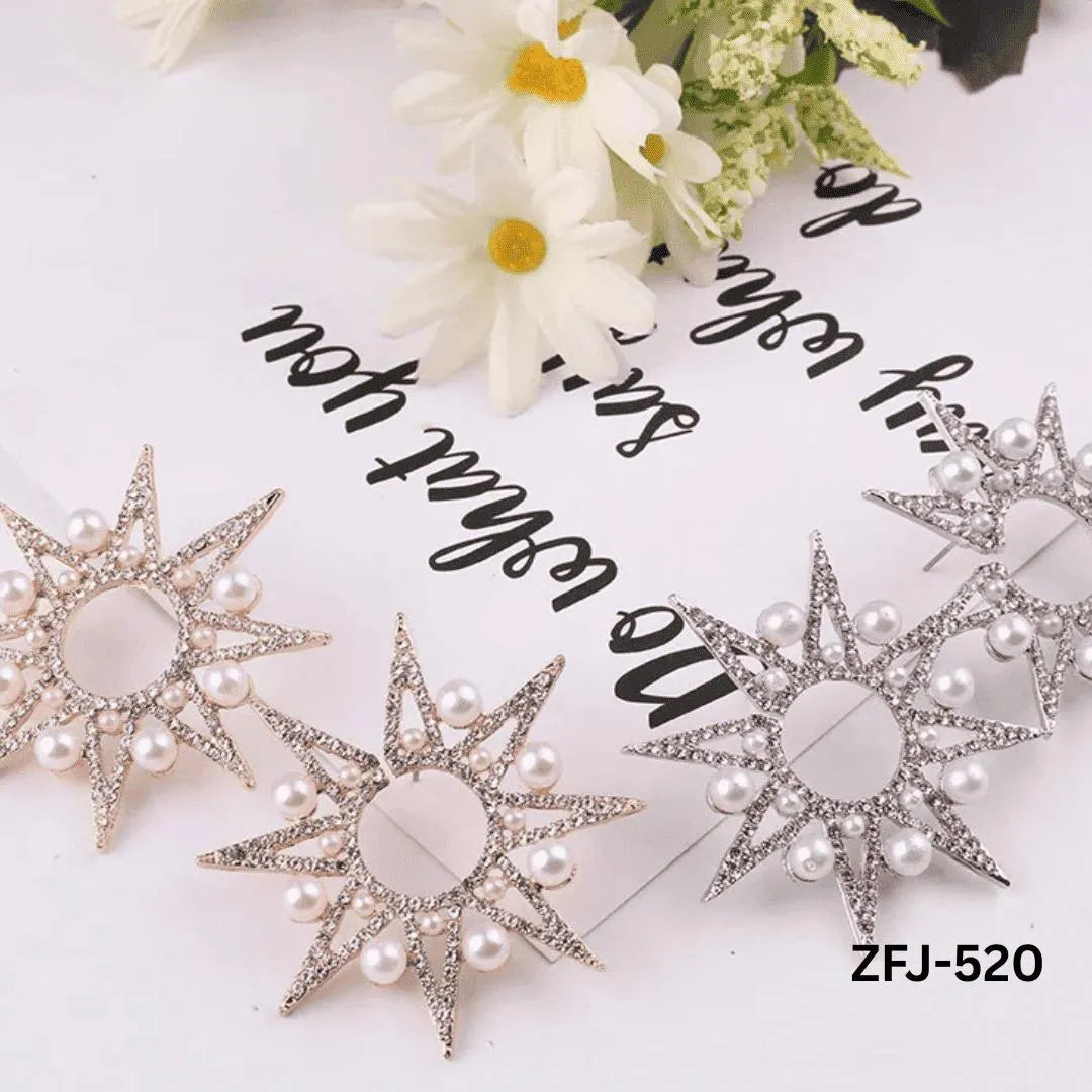 Golden Star Earrings for Women Pack of 2