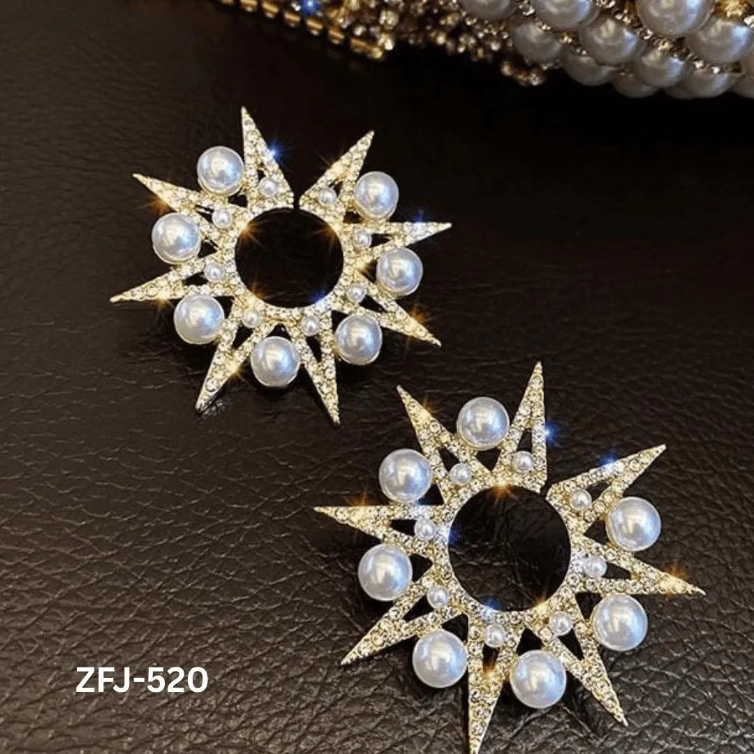 Golden Star Earrings for Women Pack of 2