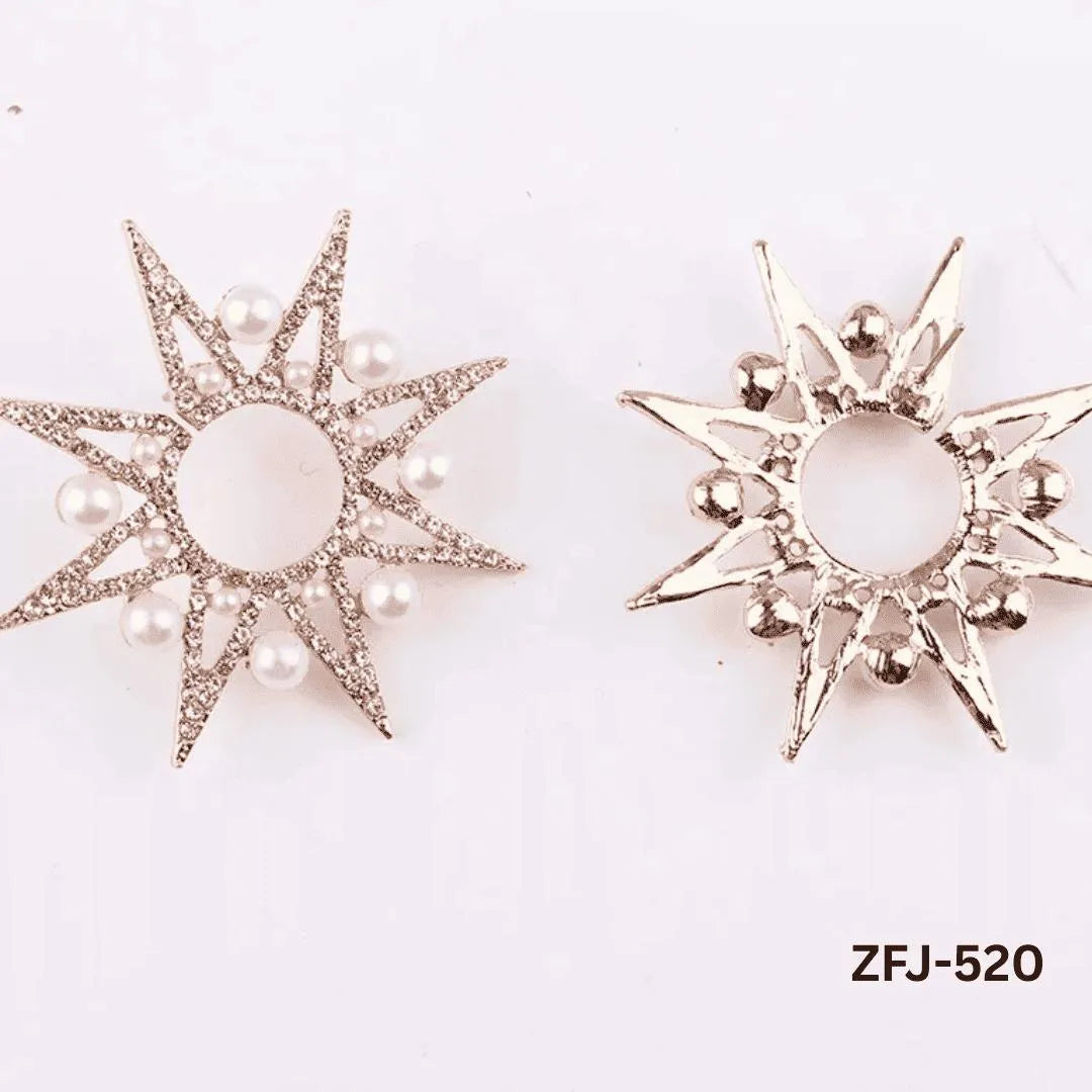 Golden Star Earrings for Women Pack of 2