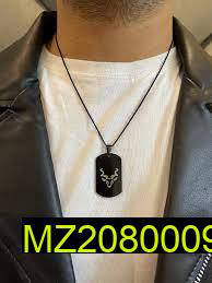 Markhor Pendant Stainless Steel Black Dog Tag Necklace
