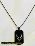 Markhor Pendant Stainless Steel Black Dog Tag Necklace
