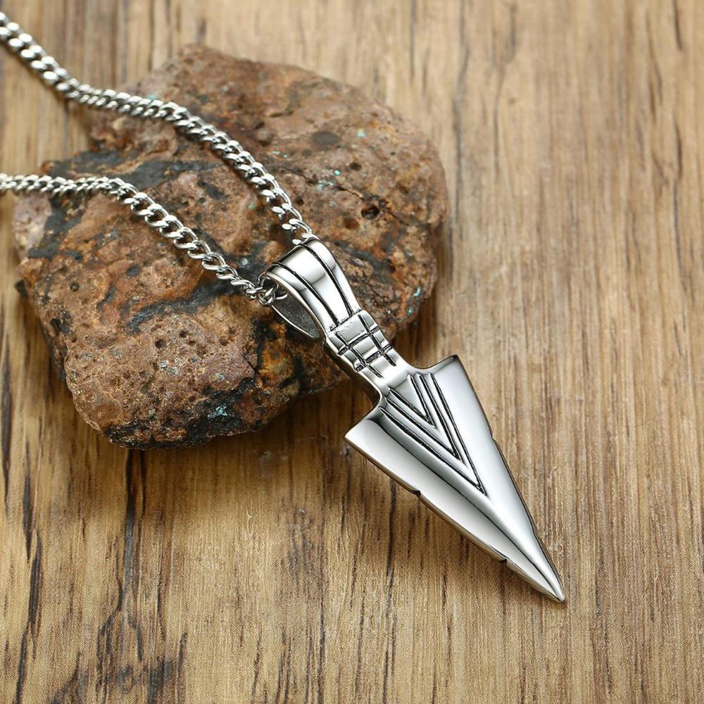 Silver Arrow Pendant for Men - Durable Alloy, Silver Plated