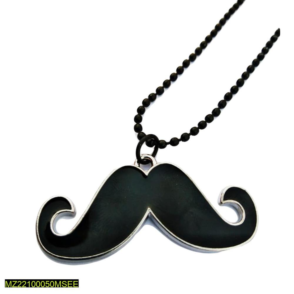 Men Mustache Necklace Stainless Steel Adjustable Black