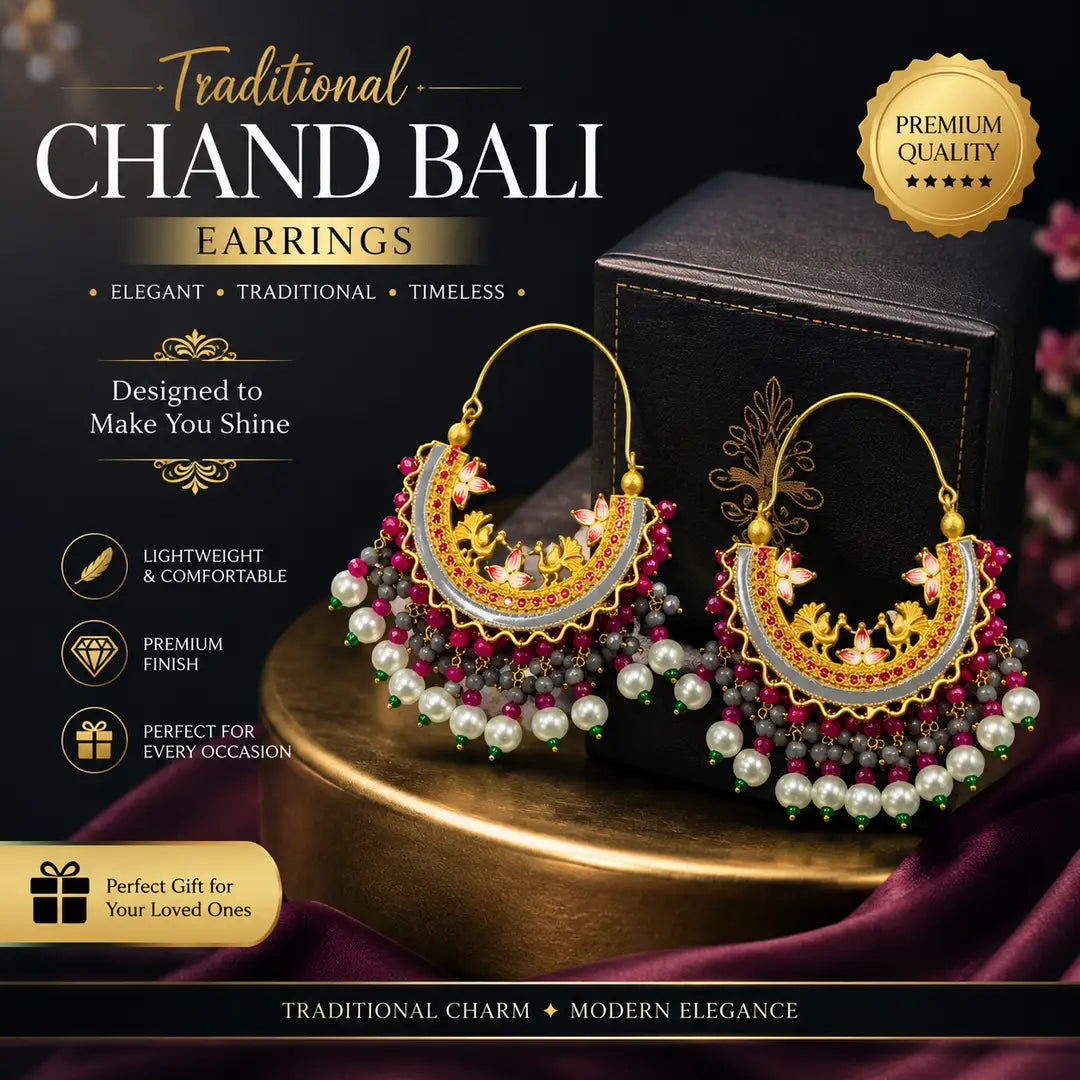 Calligraphy Design Gold Plated Artificial Stones Earrings