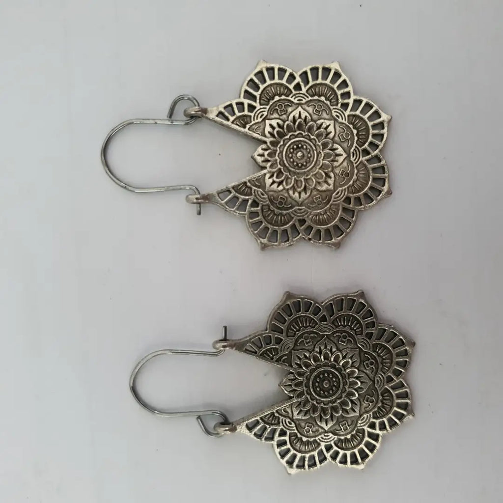 Funky Silver Plated Resin Earrings