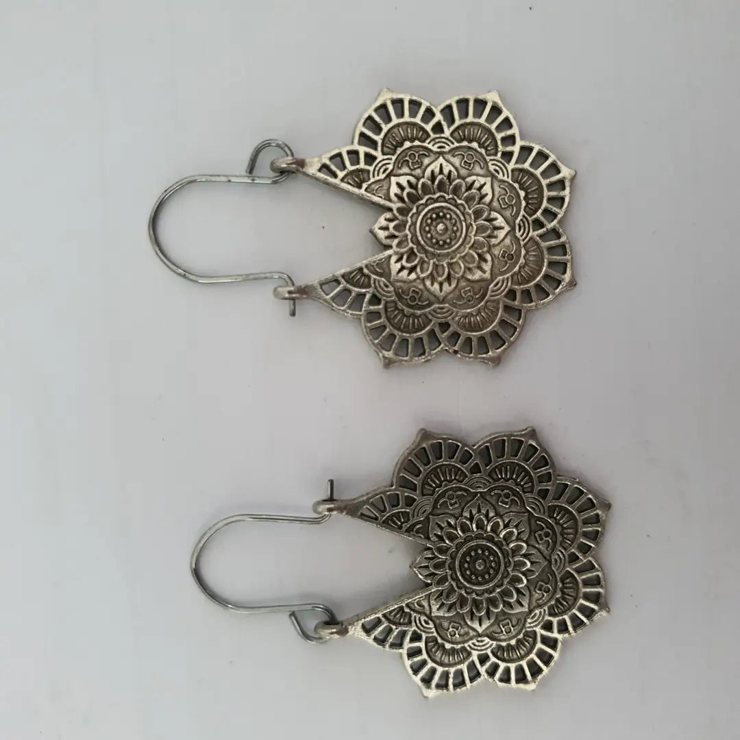 Funky Silver Plated Resin Earrings