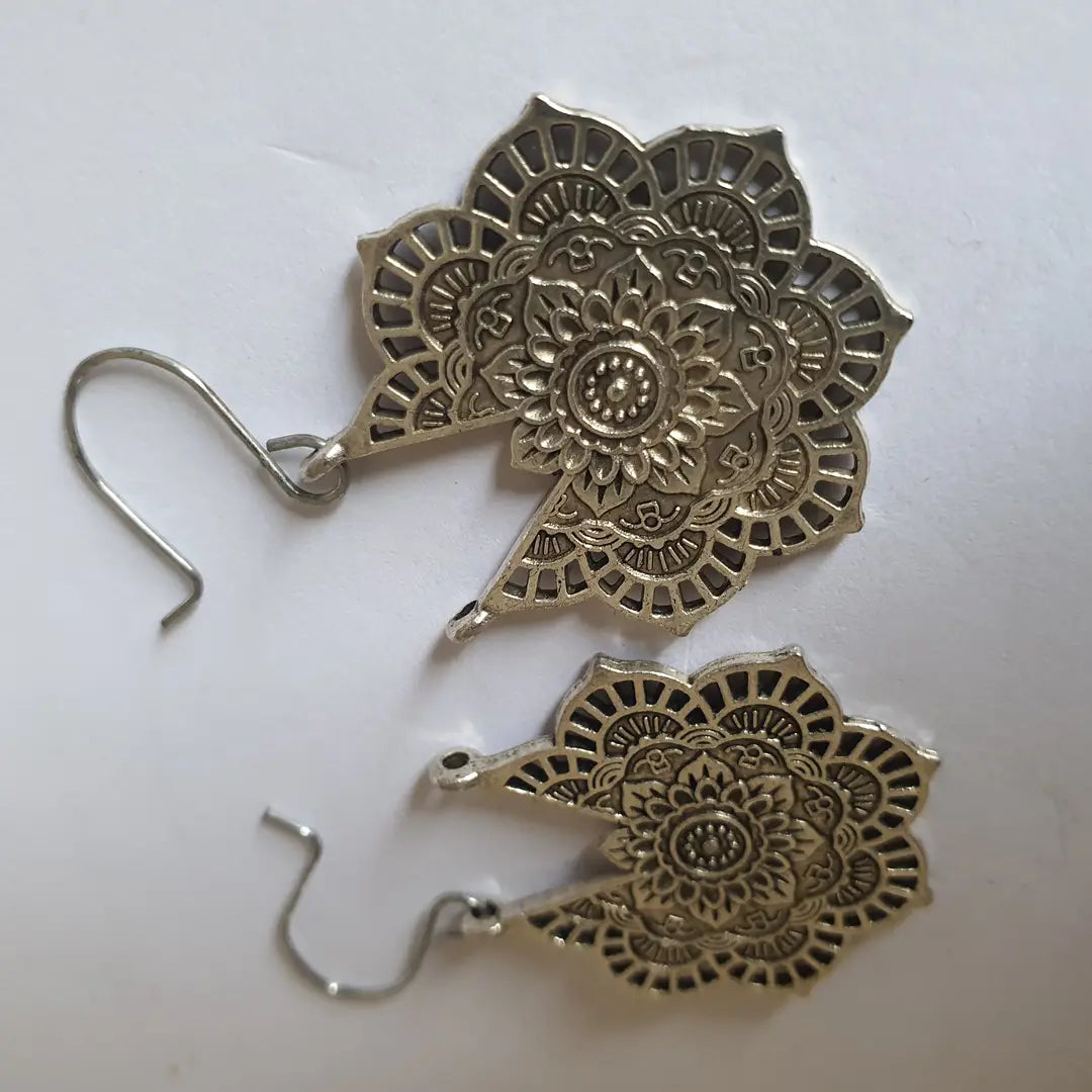Funky Silver Plated Resin Earrings