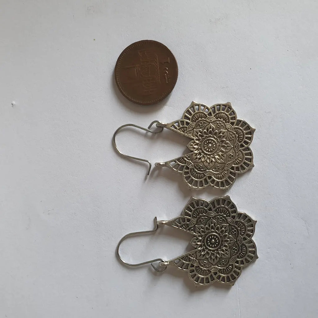 Funky Silver Plated Resin Earrings